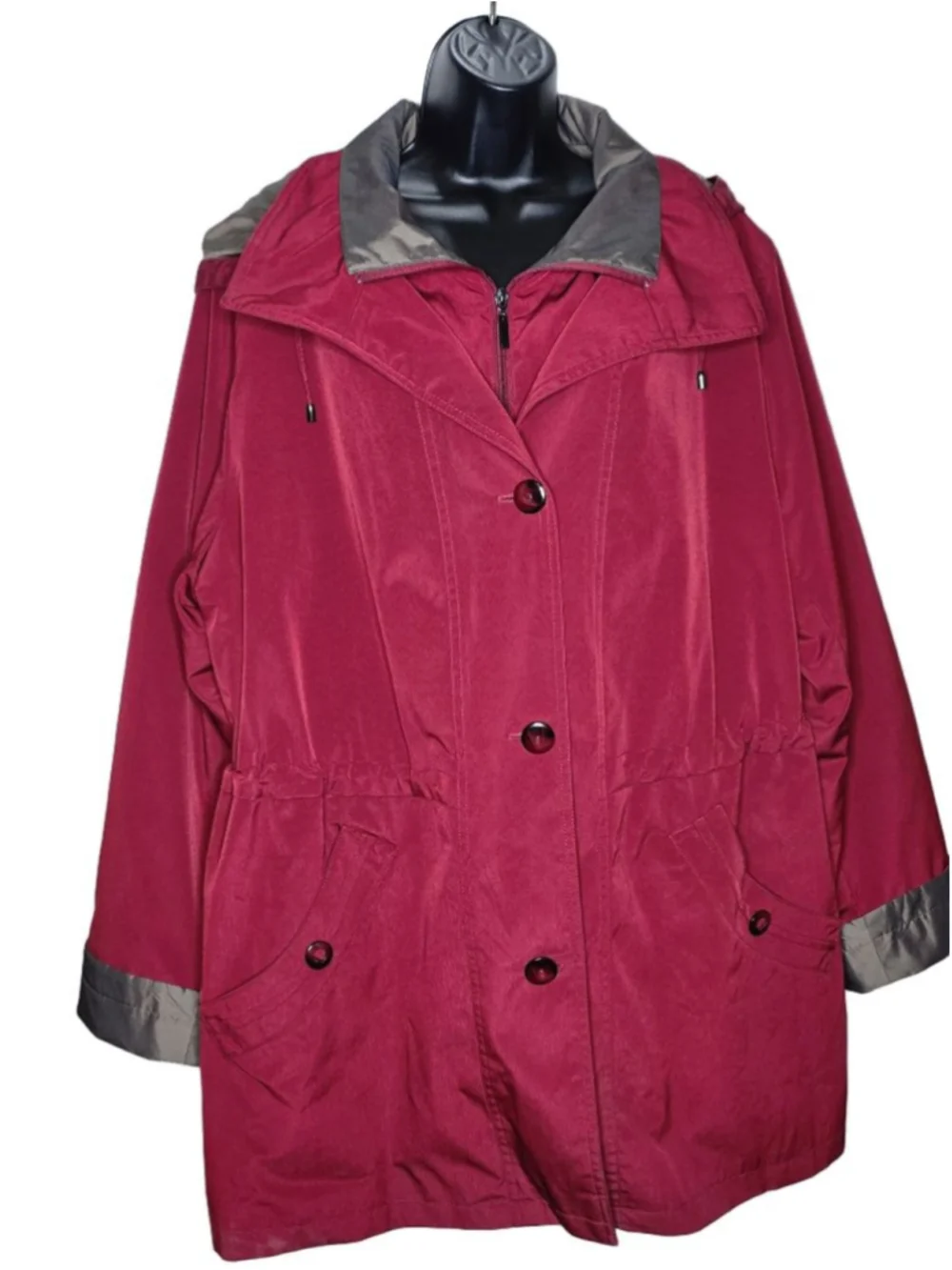 St. John's Bay Red & Gray Utility Jacket Women’s Plus Size 2X - Picture 2 of 7